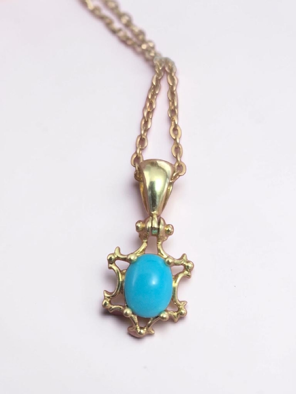 Gold Turquoise Sleeping Beauty Pendant - 18k
